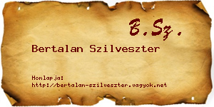 Bertalan Szilveszter névjegykártya