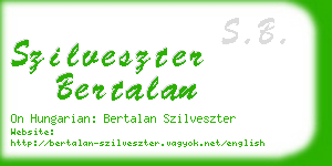 szilveszter bertalan business card